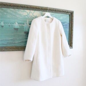 LOFT white pea coat size small petite